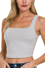 Load image into Gallery viewer, Cotton Square Neck Cropped Cami Top
