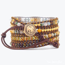 Load image into Gallery viewer, Natural Agate Moonlight & Jasper Boho Beaded Wrap Bracelet