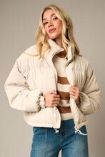 Load image into Gallery viewer, Brielle CORDUROYCROPPED PUFFER JACKET Sand