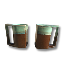 Load image into Gallery viewer, Brown/Seafoam Glazed Artisan Mugs (Coklat Glossy Melt)