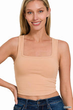 Load image into Gallery viewer, Cotton Square Neck Cropped Cami Top
