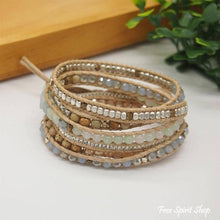 Load image into Gallery viewer, Natural Amazonite & Jasper Stone Boho Wrap Bracelet