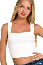 Load image into Gallery viewer, Cotton Square Neck Cropped Cami Top