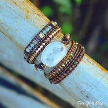Load image into Gallery viewer, Natural Agate Moonlight & Jasper Boho Beaded Wrap Bracelet