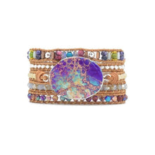 Load image into Gallery viewer, Handmade Purple & Turquoise Jasper Wrap Bracelet
