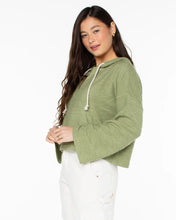 Load image into Gallery viewer, Rich Coast Cropped Hoodie Oil Green