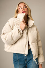 Load image into Gallery viewer, Brielle CORDUROYCROPPED PUFFER JACKET Sand