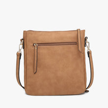Load image into Gallery viewer, Layla Faux Suede Whipstitch Crossbody w/ Tassel: Brown