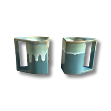 Load image into Gallery viewer, Blue/Seafoam Glazed Artisan Mugs (Baby Blue Melt)