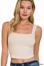 Load image into Gallery viewer, Cotton Square Neck Cropped Cami Top