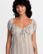 Load image into Gallery viewer, LEILAH STRIPED MINI DRESS DARK KHAKI