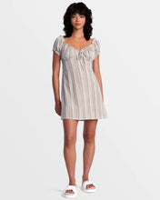 Load image into Gallery viewer, LEILAH STRIPED MINI DRESS DARK KHAKI