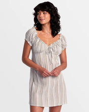 Load image into Gallery viewer, LEILAH STRIPED MINI DRESS DARK KHAKI