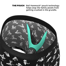 Load image into Gallery viewer, The Bare Back Bones Glow in the Dark Skeletons Ball Hammock® Pouch Underwear With Fly