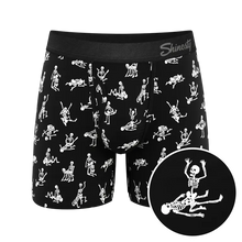 Load image into Gallery viewer, The Bare Back Bones Glow in the Dark Skeletons Ball Hammock® Pouch Underwear With Fly