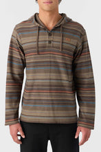 Load image into Gallery viewer, BAVARO STRIPE PONCHO PULLOVER FLEECE CHOCOLATE CHIP