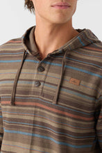 Load image into Gallery viewer, BAVARO STRIPE PONCHO PULLOVER FLEECE CHOCOLATE CHIP