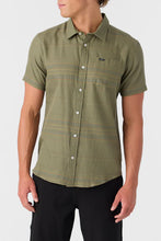 Load image into Gallery viewer, SEAFARING STRIPE STANDARD FIT SHIRT DEEP LICHEN GREEN