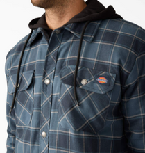 Load image into Gallery viewer, Water Repellent Flannel Hooded Shirt Jacket Dark Navy