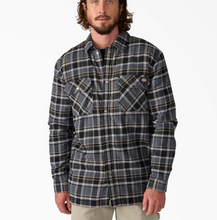 Load image into Gallery viewer, Water Repellent Fleece-Lined Flannel Shirt Jacket Grey