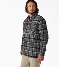Load image into Gallery viewer, Water Repellent Fleece-Lined Flannel Shirt Jacket Grey