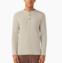 Load image into Gallery viewer, Henley Thermal Shirt Oatmeal