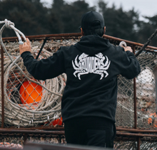 Load image into Gallery viewer, Eat Your Words DWR HD Hoodie Black Salmon