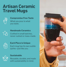 Load image into Gallery viewer, Monsoon Ceramic Mug – 12oz Reusable Cup with Lid