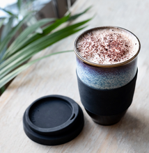 Load image into Gallery viewer, Monsoon Ceramic Mug – 12oz Reusable Cup with Lid