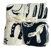 Load image into Gallery viewer, Western Luxe Home Blanket Black/Cream