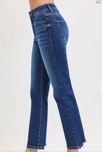 Load image into Gallery viewer, Off-Duty Blues TUMMY CONTROL ELASTIC BAND HIGH RISE CROP STRAIGHT PANTS