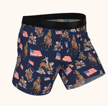 Load image into Gallery viewer, The Bootstraps & Chaps Americana Cowboy Ball Hammock® Pouch Underwear With Fly