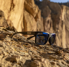Load image into Gallery viewer, Rambler Matte Black + Polarized Blue Mirror Lens