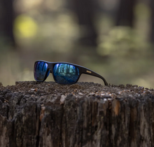 Load image into Gallery viewer, Boone Matte Black + Polarized Blue Mirror Lens