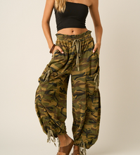Load image into Gallery viewer, Nila CAMO CARGO DRAWSTRING PARACHUTE PANTS