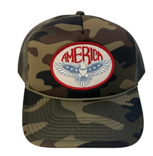 Load image into Gallery viewer, American Eagel Patch Trucker Hat Camo