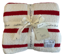 Load image into Gallery viewer, Red/Cream Stripe Cozy Luxe Home Blanket