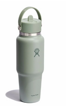 Load image into Gallery viewer, 40oz Wide Mouth Straw travel bottle Tonal Agave