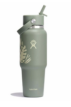 Load image into Gallery viewer, 32 oz Wide Travel Bottle Straw Botanical Bliss