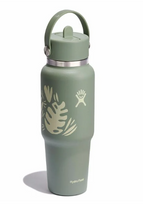 Load image into Gallery viewer, 32 oz Wide Travel Bottle Straw Botanical Bliss