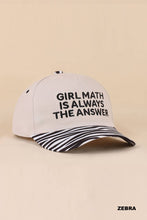 Load image into Gallery viewer, Girl Math Is Always The Answer Two Tone Snapback Hat
