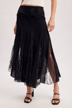 Load image into Gallery viewer, Wild Grace Lace Maxi Skirt Black
