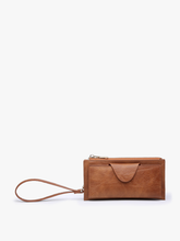 Load image into Gallery viewer, Kyla RFID Wallet w/ Snap Closure: Brown