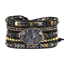 Load image into Gallery viewer, Natural Black Labradorite & Picasso Jasper Wrap Bracelet