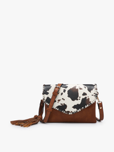 Load image into Gallery viewer, Sloane Flapover Crossbody w/ Whipstitch and Tassel