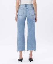 Load image into Gallery viewer, HIGH RISE DISTRESSED CROP SLIM WIDE JEANS
