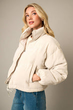 Load image into Gallery viewer, Brielle CORDUROYCROPPED PUFFER JACKET Sand
