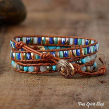 Load image into Gallery viewer, Natural Turquoise &amp; Jasper Wrap Bracelet
