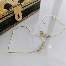 Load image into Gallery viewer, Herkimer Diamond Heart Threader Earrings
