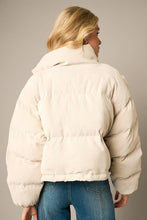 Load image into Gallery viewer, Brielle CORDUROYCROPPED PUFFER JACKET Sand
